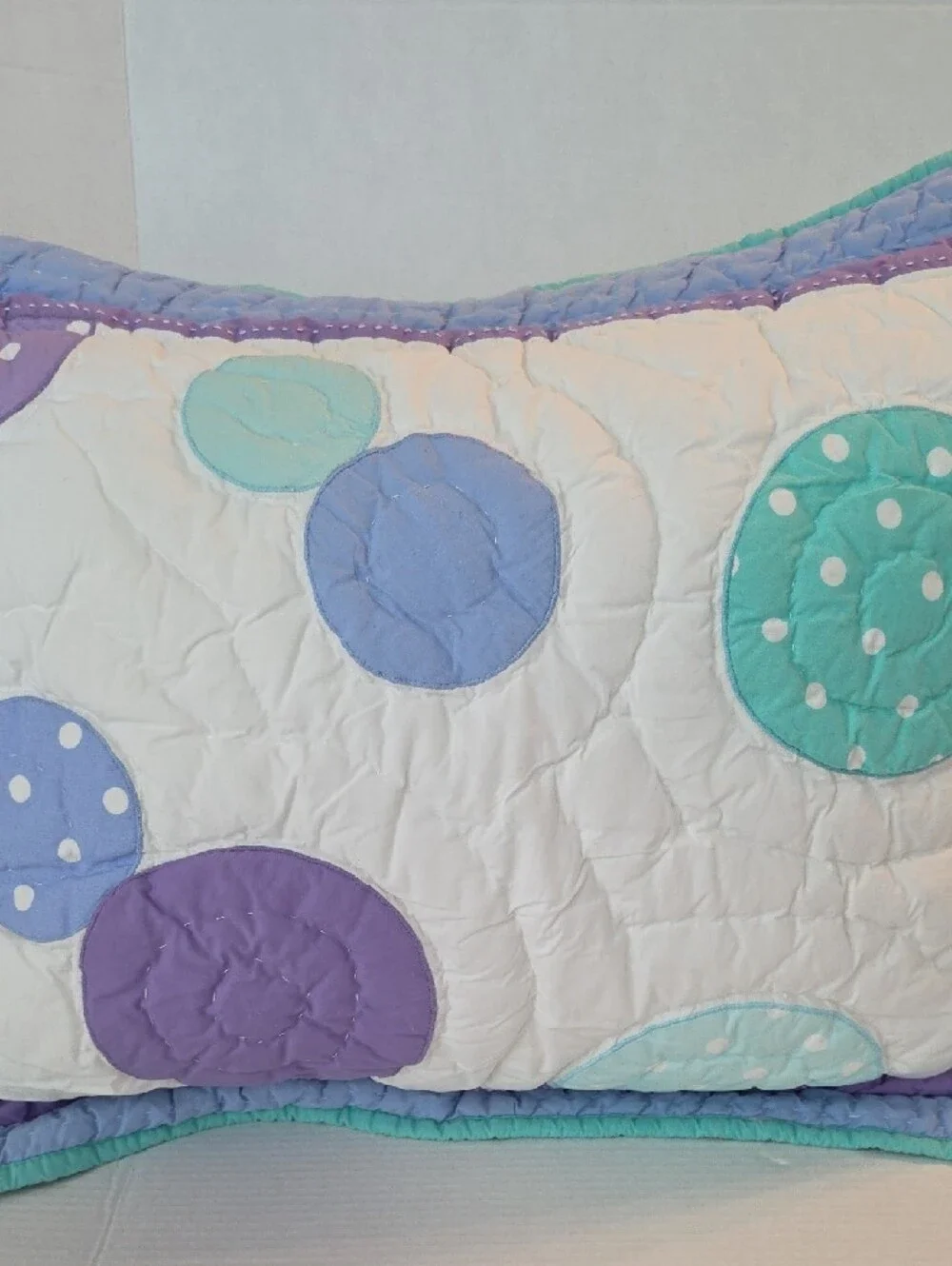 Pottery Barn Teen Vintage Dottie Purple Quilted Cotton Standard Pillow Shams